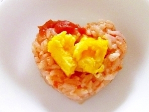 離乳食後期◎ハートのオムライス風,離乳食,オムライス,
