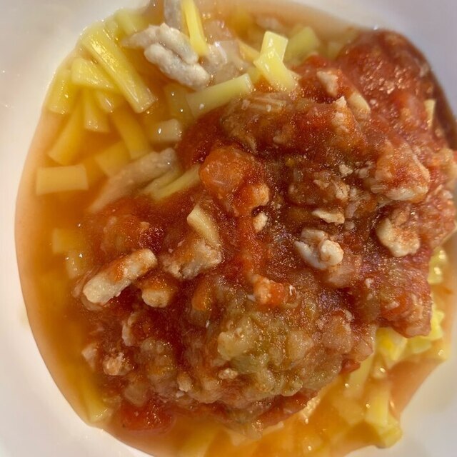 離乳食中期☆ミートソースうどん,離乳食,中期,トマト