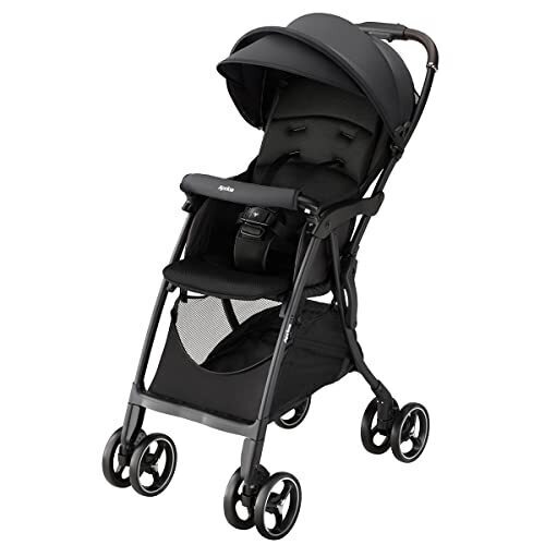 Aprica(アップリカ) B型ベビーカー マジカルエアーフリー 7か月~36か月まで 軽量 コンパクト 4輪フリー (ブラック) 2183380,B型ベビーカー ,