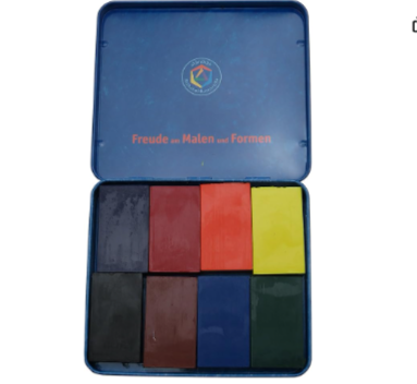 STOCKMAR シュトックマー みつろうブロッククレヨン 8色缶入 基本色 ST34002 【日本正規品】,1歳,クレヨン,