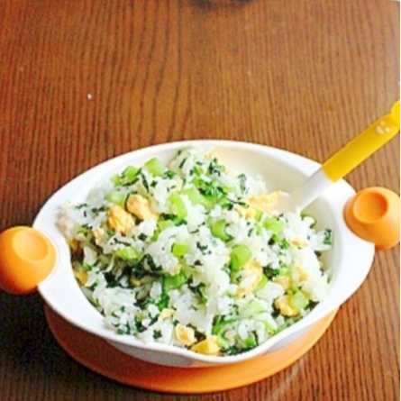 小松菜としらすと卵のチャーハン（離乳食）,離乳食,チャーハン,