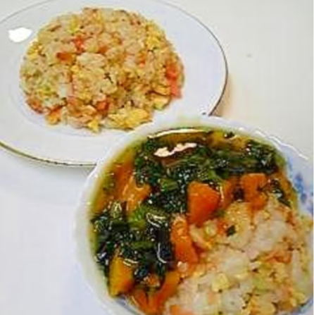 赤ちゃんもママも♪おそろい鮭チャーハン,離乳食,チャーハン,