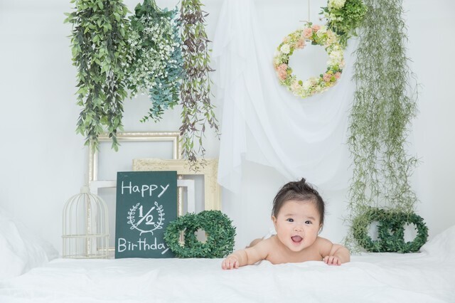 ハーフバースデーの記念写真,ハーフバースデー,