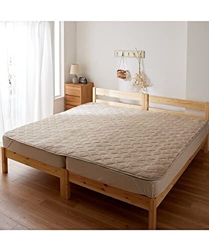 [ニッセン] 敷きパッド・防水シーツ 洗える防水/綿１００％タオル地敷きパッド(Coco.Fa)ファミリーサイズ グレージュ 3人用(200cm),おねしょ,対策,グッズ