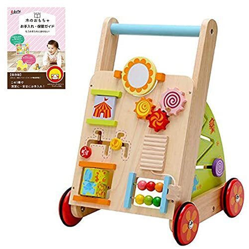 手押し車 赤ちゃん ておしぐるま ベビー カタカタ 乗り物 パズル 木製 木のおもちゃ 【 Im TOY アイムトイ 】 ベビーファーストウォーカー そろばん 誕生日プレゼント 1歳 一歳 男の子 女の子 出産祝い 知育玩具 子ども 子供 Edute エデュテ 限定ガイドブック付き,知育玩具,1歳,