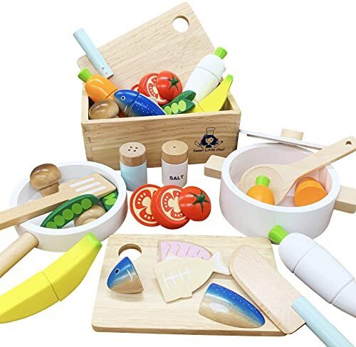 アレックス・サンガ 木製 おままごと マグネット式 鍋 フライパン キッチン ままごとセット サクッと切れるままごと 安全検査適合 (クッキングセット CK),おままごと,キッチン,