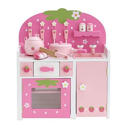 マザーガーデン 木のおままごと 野いちご グリル キッチン 桃〔調理器具11点 組立不要〕k-1 441-95274,おままごと,キッチン,