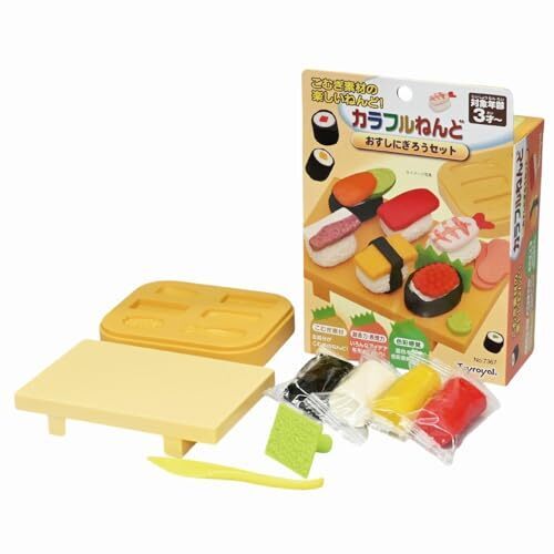 トイローヤル カラフルねんど おすしにぎろうセット ( 4色 /よく使う色 ) こむぎ素材のねんどセット ( 高発色 / 乾きにくい ) 小麦粘土 ごっこ遊び,小麦粘土,