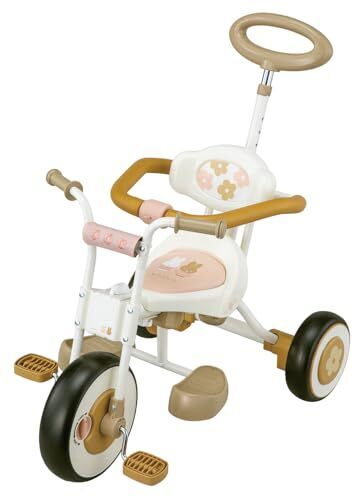 【公式】アイデス ナチュラルトライク 三輪車 足乗せステップ付き 押し棒付き 安全バー付き 子供 幼児 (ミッフィー),赤ちゃん,三輪車,