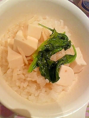 離乳食♪ほうれん草と豆腐とえのきのミルク粥★,離乳食,えのき,