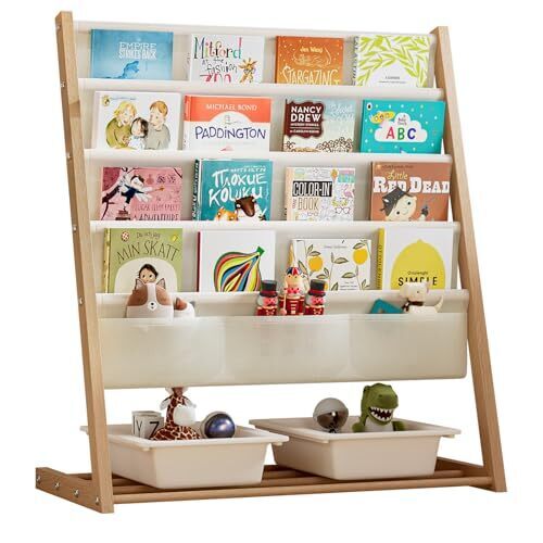 「Humrriet」絵本ラック おもちゃラック おもちゃ収納 ラック 絵本収納 絵本棚 おもちゃ箱 本棚 収納 キッズ 本箱 マガジンラック ブックシェルフ ナチュラル 大容量 おしゃれ,絵本,収納,