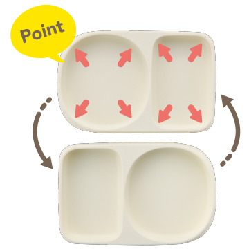 すくいやすい四隅のへり,