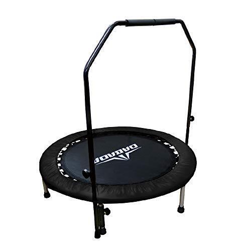 DABADA（ダバダ） トランポリン 手すり付き カバー付き 大型102cm【耐荷重110kg】 家庭用 折りたたみ 子供用 大人用 エクササイズ (手すり+カバー：ブラック),3歳,男の子,おもちゃ