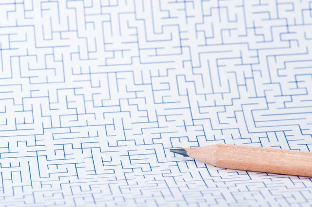 プリントされた迷路画像,幼児,迷路,