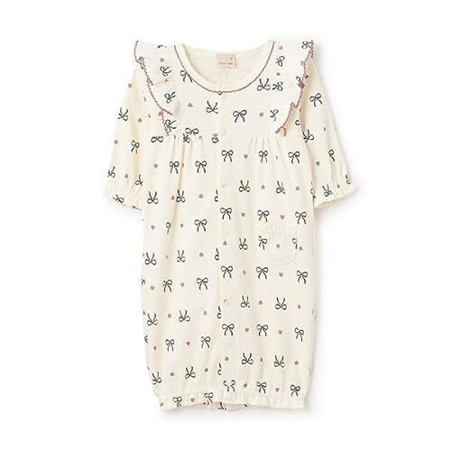 [プティマイン] オーガニック 肩フリル2WAYオール 黒 50-70cm,ベビー服,ブランド,