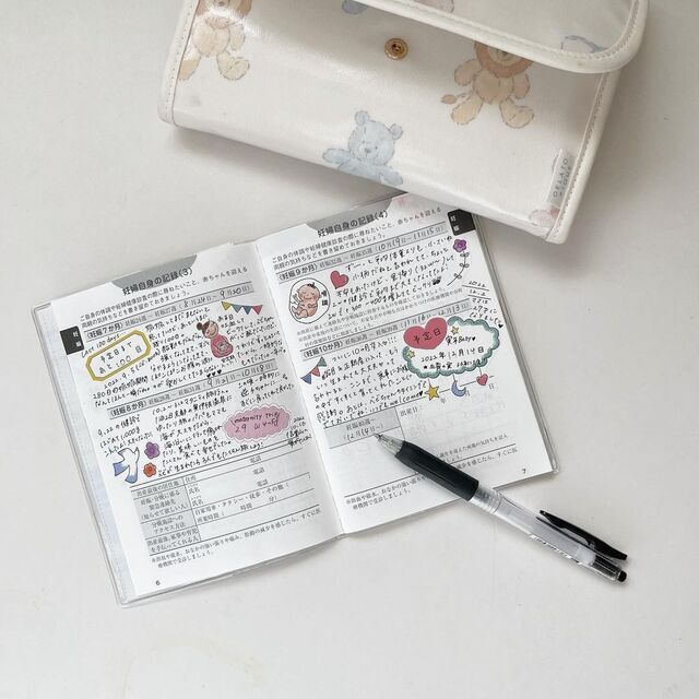 母子手帳活用例,フレークシール,作り方 使い方,育児日記 マタニティ