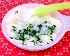 離乳食初期　ほうれん草パン粥,離乳食,ほうれん草,