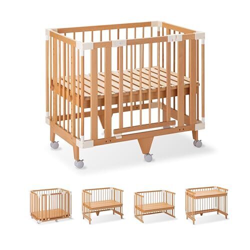 デスクになる！一生モノのベビーベッド【ファルスカ クリエイティブコット ナチュラル】新生児 添い寝 愛着 自己肯定感を育む オールインワン 746218,ベビーベッド,おすすめ,