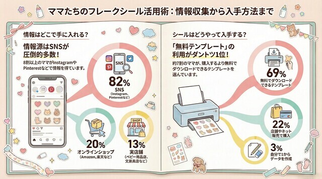 情報収集・入手先,フレークシール,作り方 使い方,育児日記 マタニティ