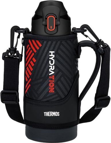 サーモス 水筒 真空断熱スポーツボトル 800ml ブラックオレンジ 保冷専用 子供用 ポーチ付き 肩に優しいストラップ FJS-800F BKOR,入学準備,グッズ,リスト