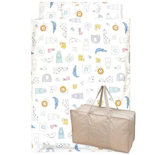 un doudou お昼寝布団 8点 セット 北欧アニマル 綿100% 防水バッグ 付 固わたマットタイプ 保育園 お名前アイロンシール付 全部洗える お昼寝布団セット 1206 C-140,保育園,入園準備,