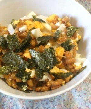 離乳食完了期☆ゆで卵と海苔の納豆ご飯,離乳食,完了期,