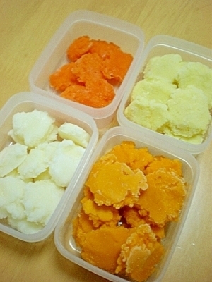【離乳食初期】基本野菜のマッシュ、４種。,離乳食,進め方,